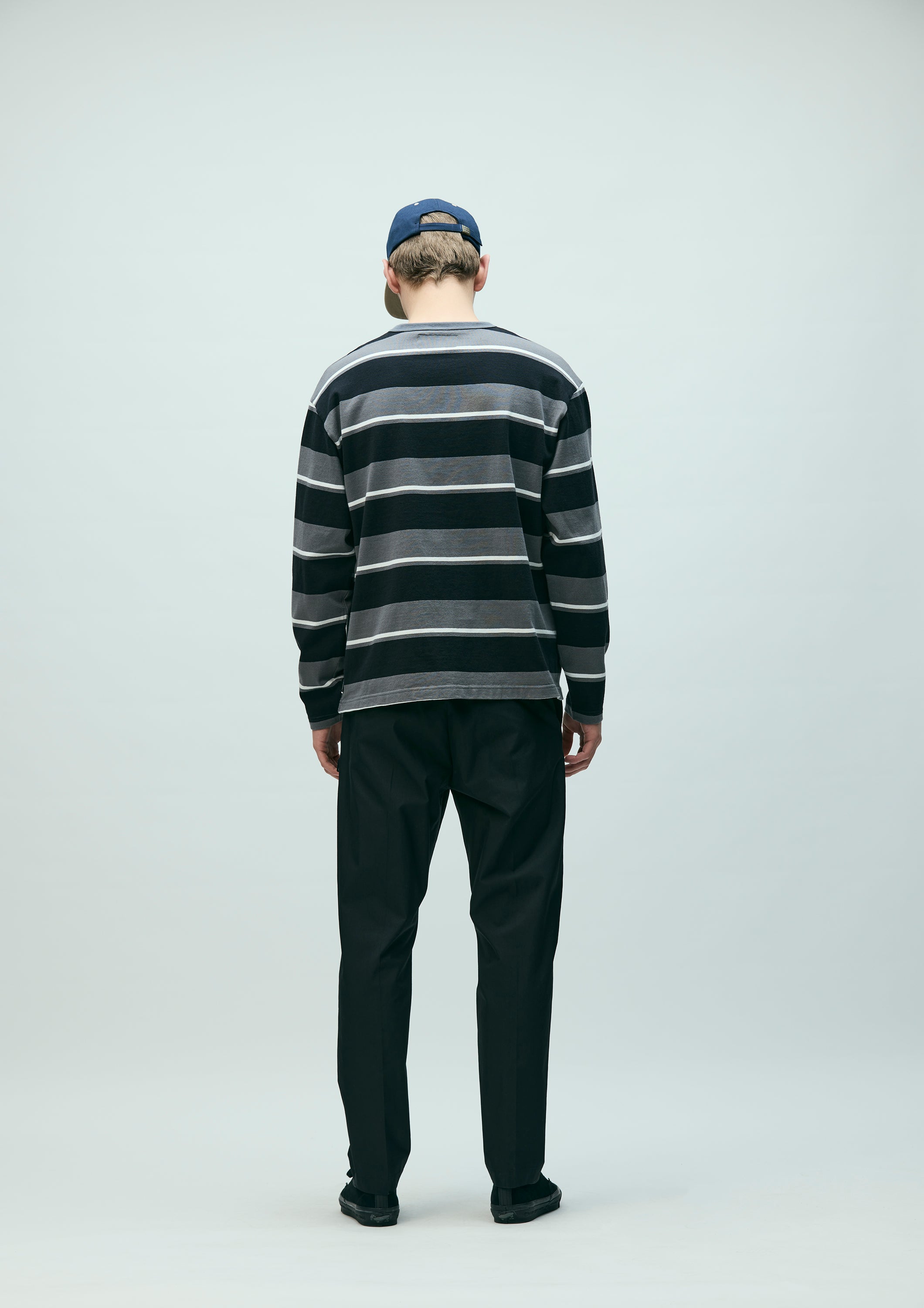 BORDER CREW NECK LS
