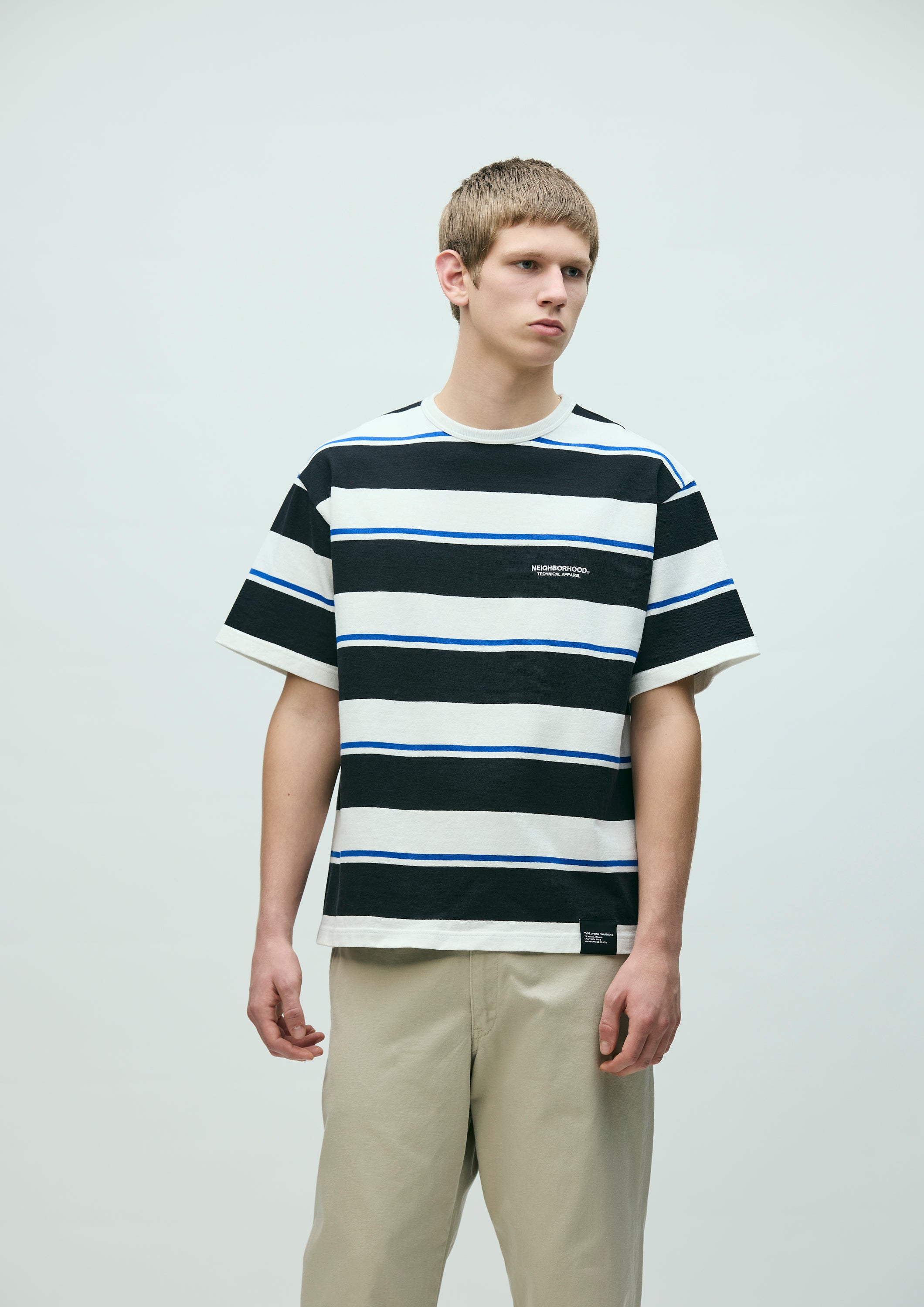 BORDER CREW NECK SS