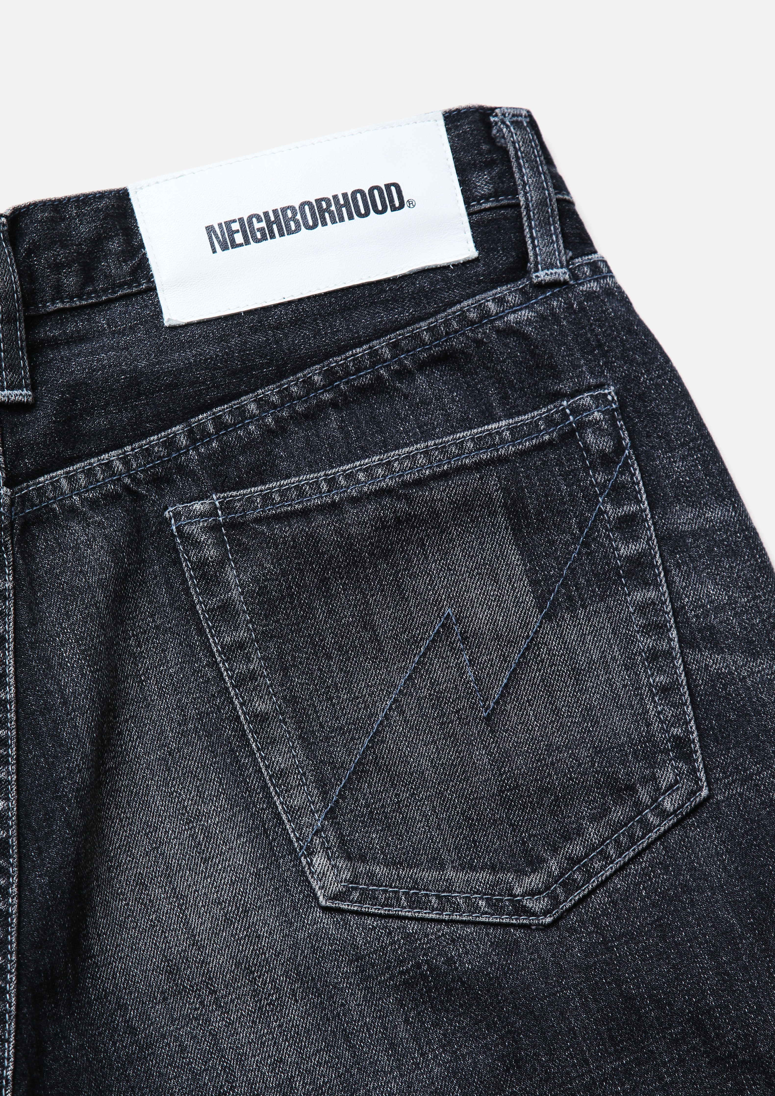 WASHED DENIM DP WIDE PANTS