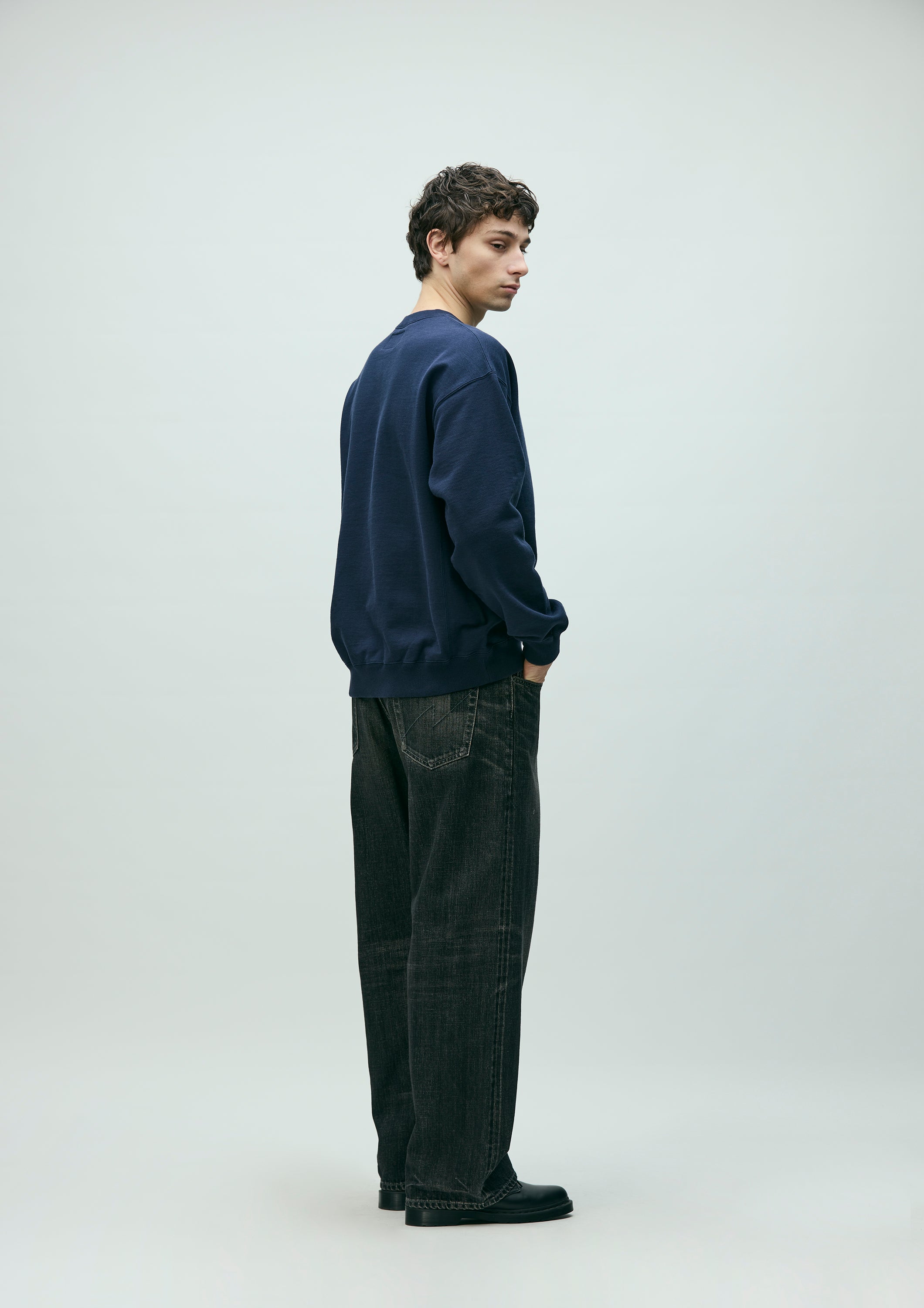 WASHED DENIM DP WIDE PANTS