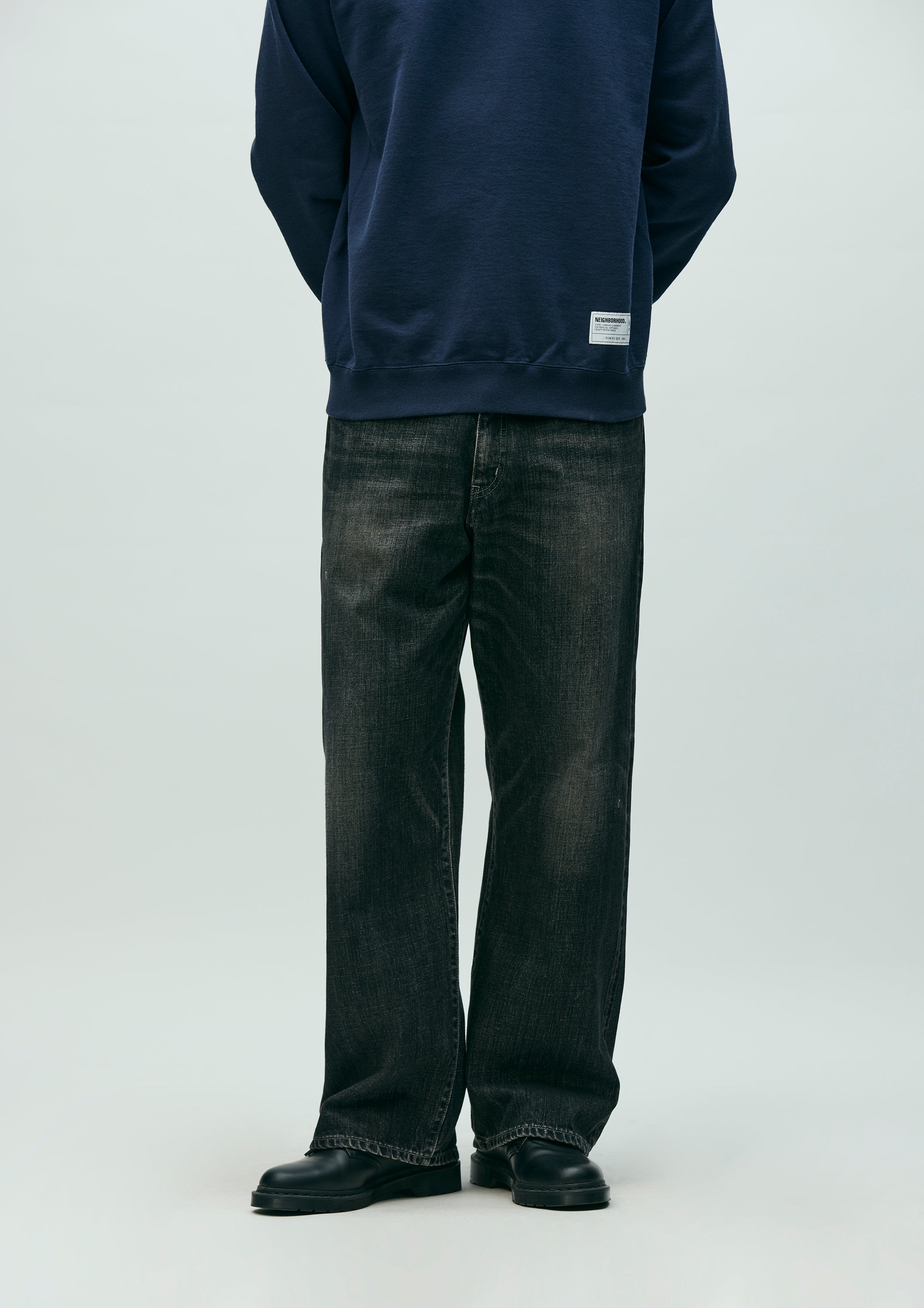 WASHED DENIM DP WIDE PANTS