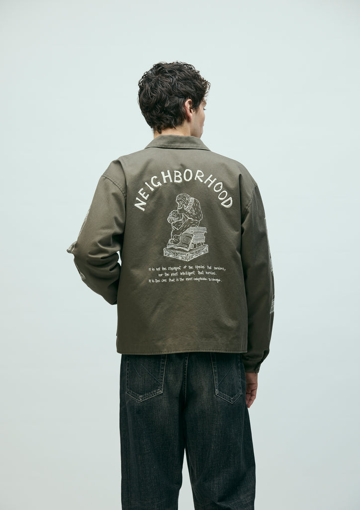 NEIGHBORHOODSOUVENIR JACKET グレー Neighborhood Men's Reversible Padded Jacket in Gray Neighborhood