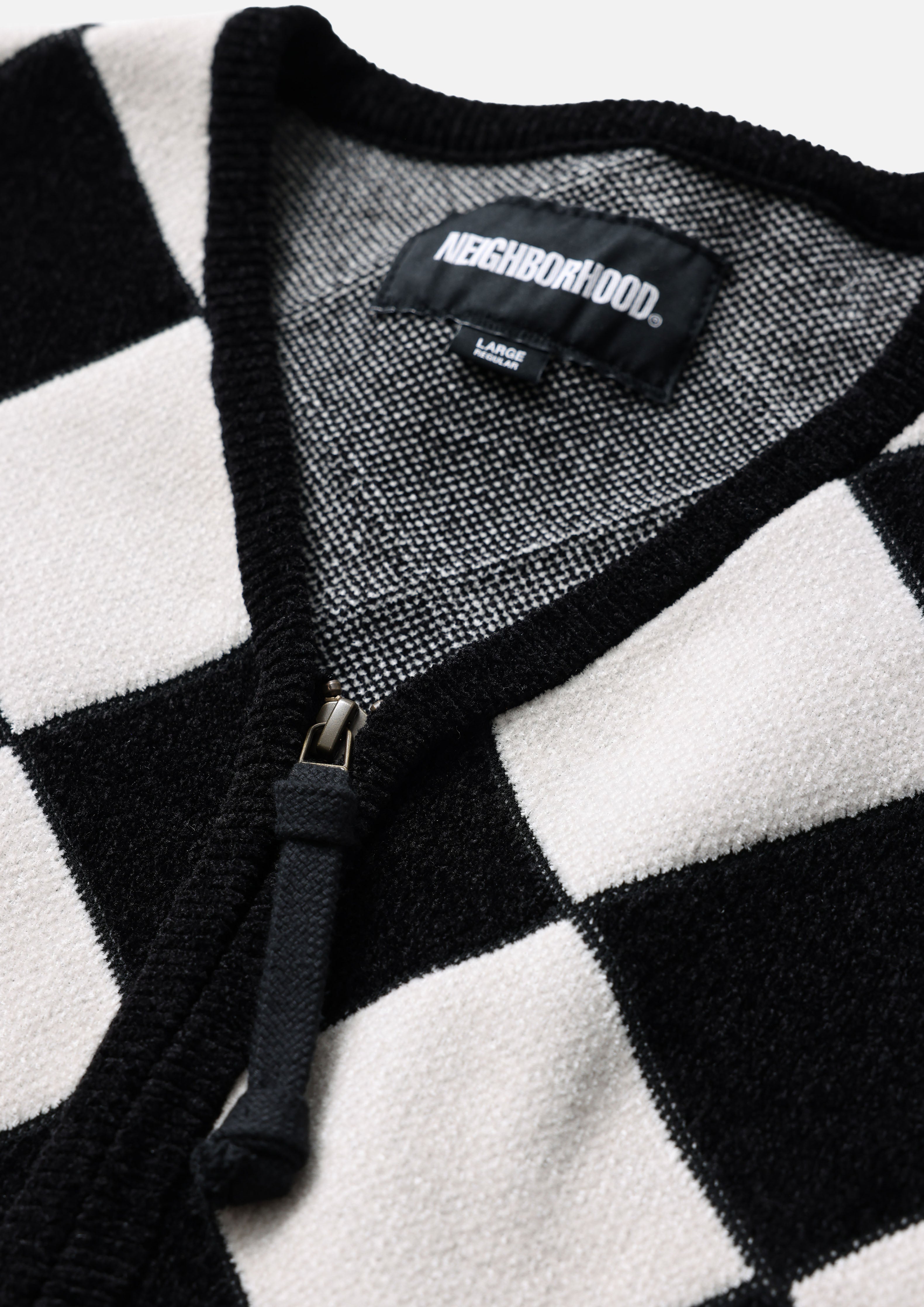 CHECKER ZIP CARDIGAN