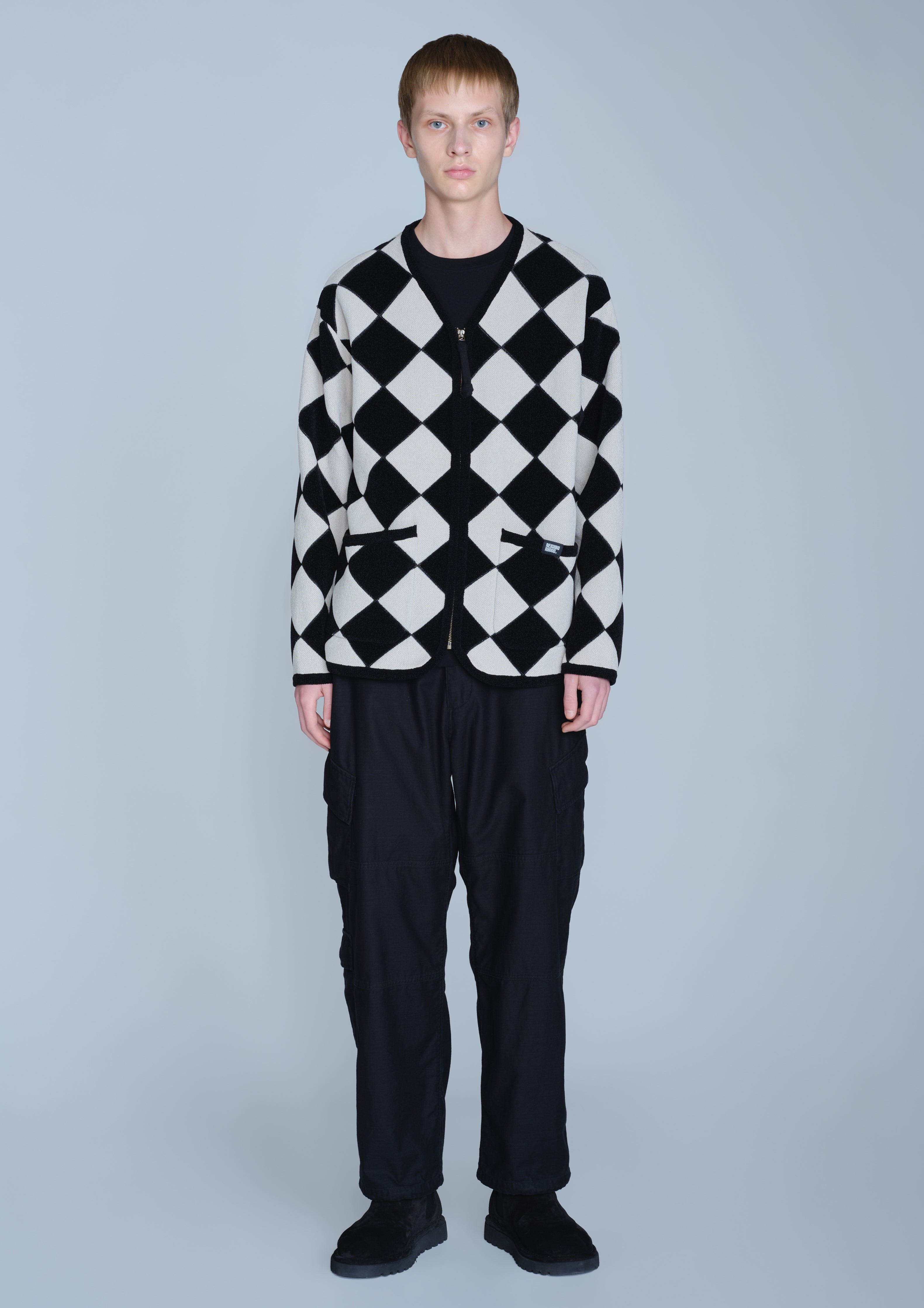 CHECKER ZIP CARDIGAN