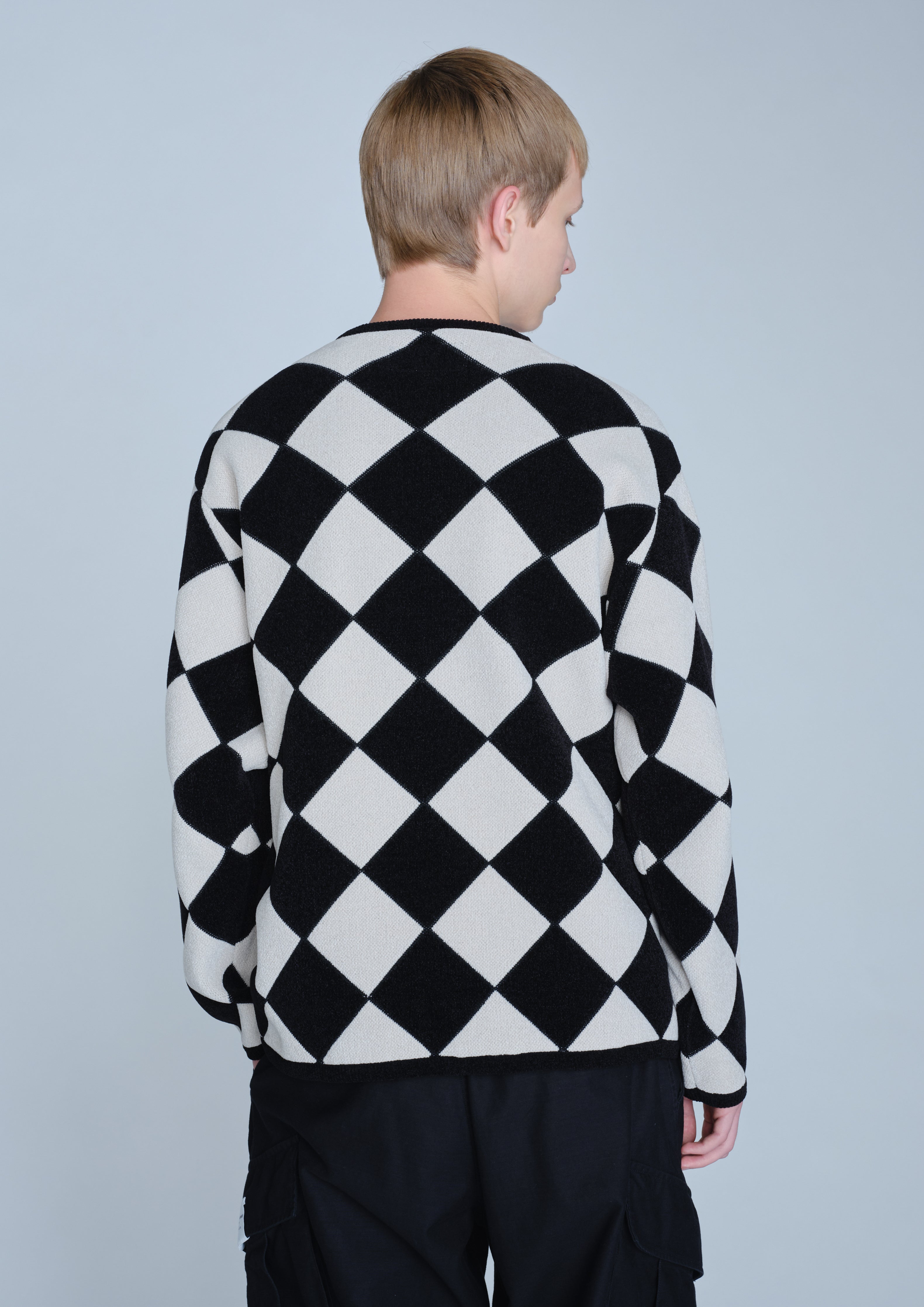 CHECKER ZIP CARDIGAN