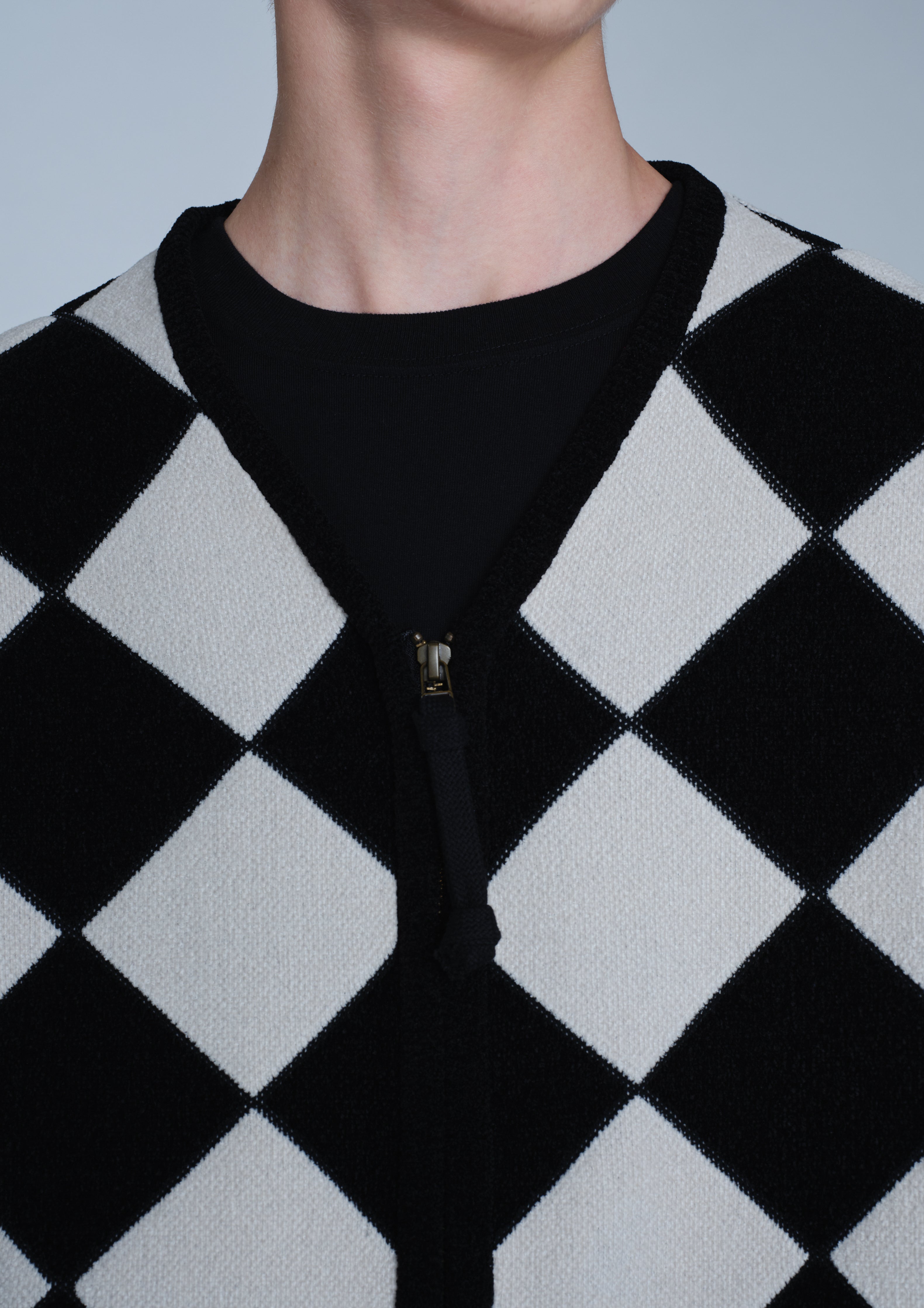 CHECKER ZIP CARDIGAN CHECKER ZIP CARDIGAN