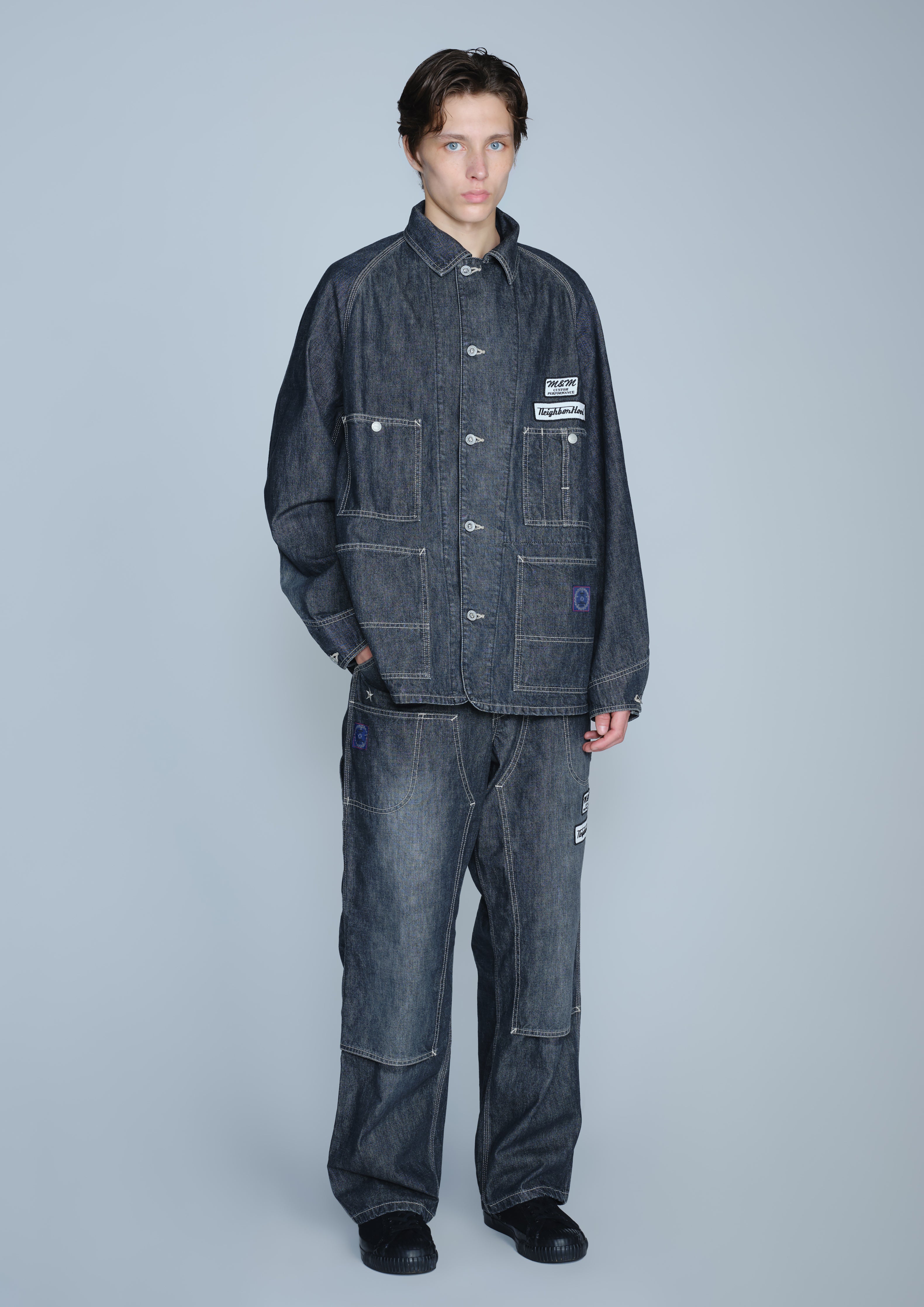 NH X M&M . WASHED DENIM COVERALL JACKET