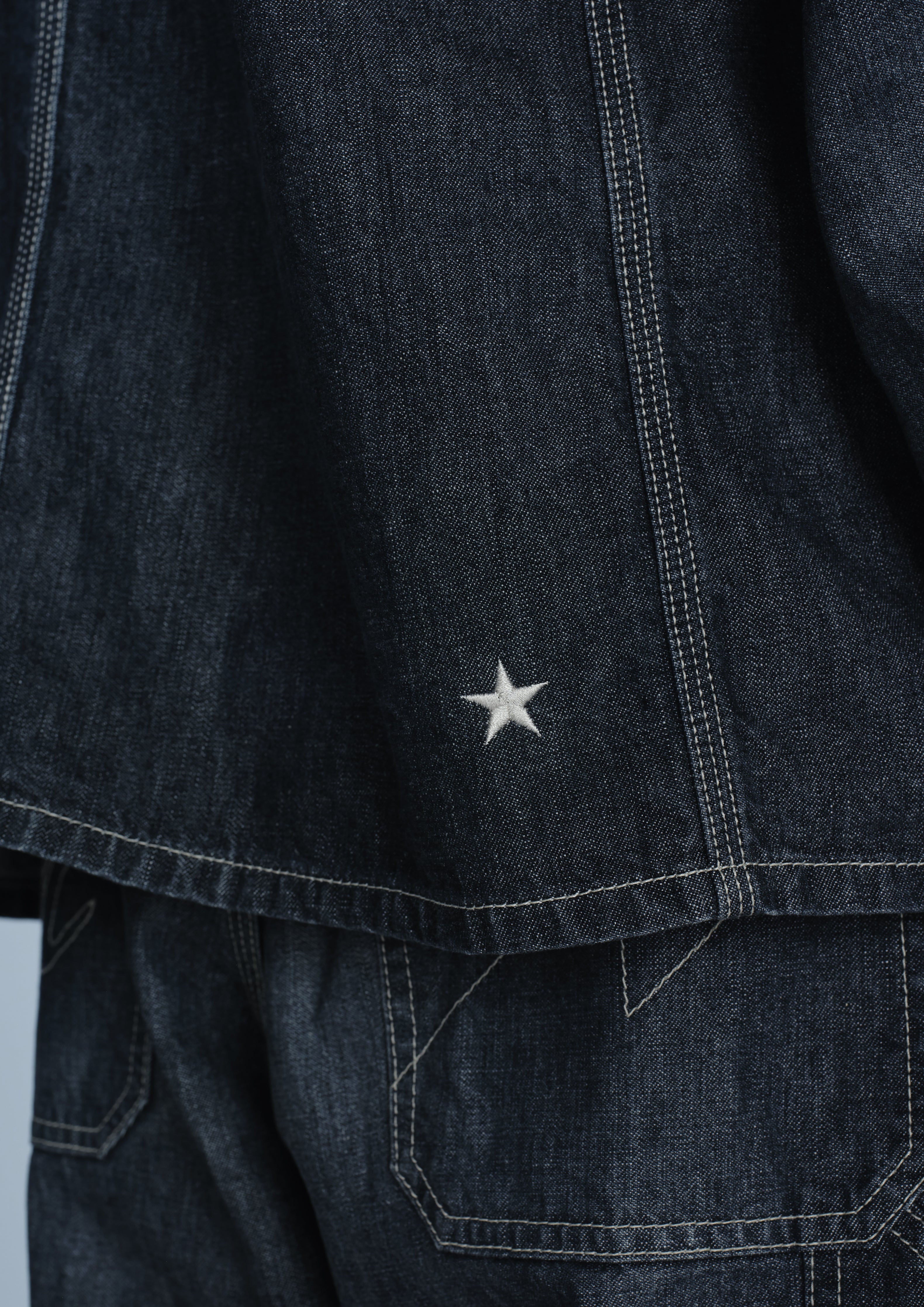 NH X M&M . WASHED DENIM COVERALL JACKET
