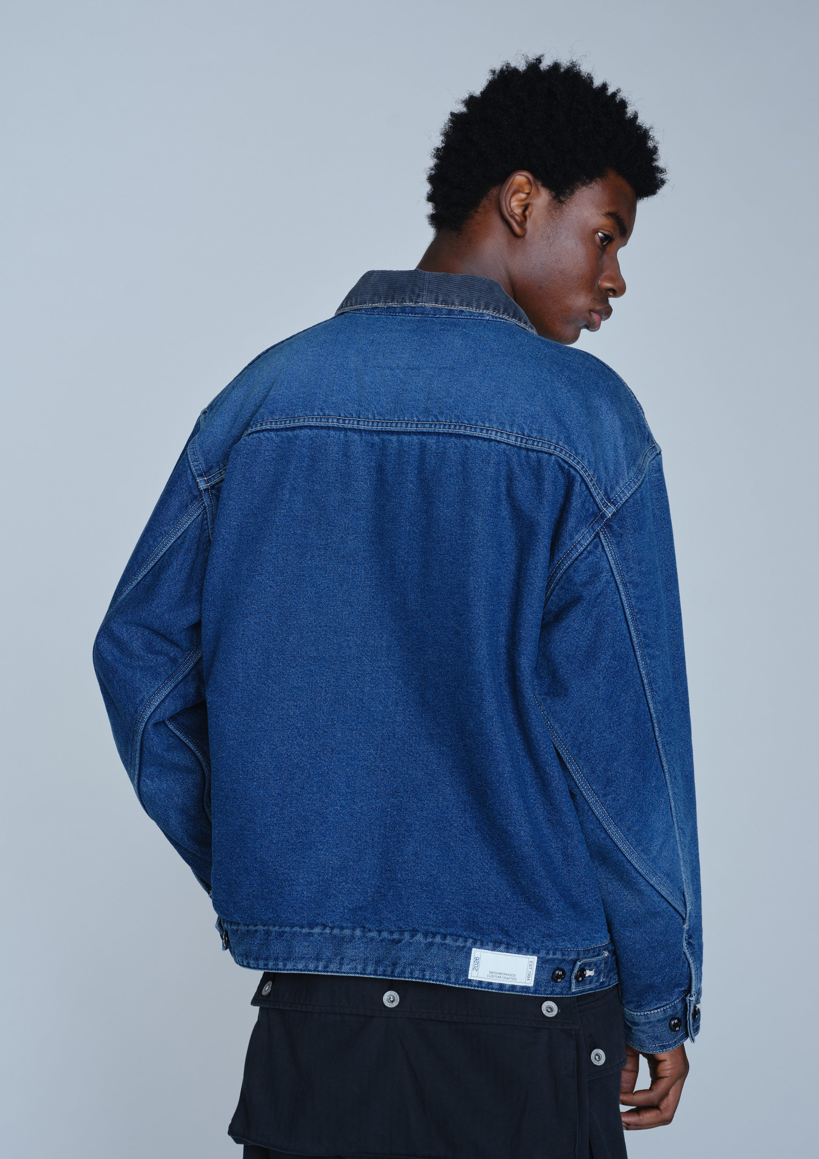 WASHED DENIM ZIP WORK JACKET