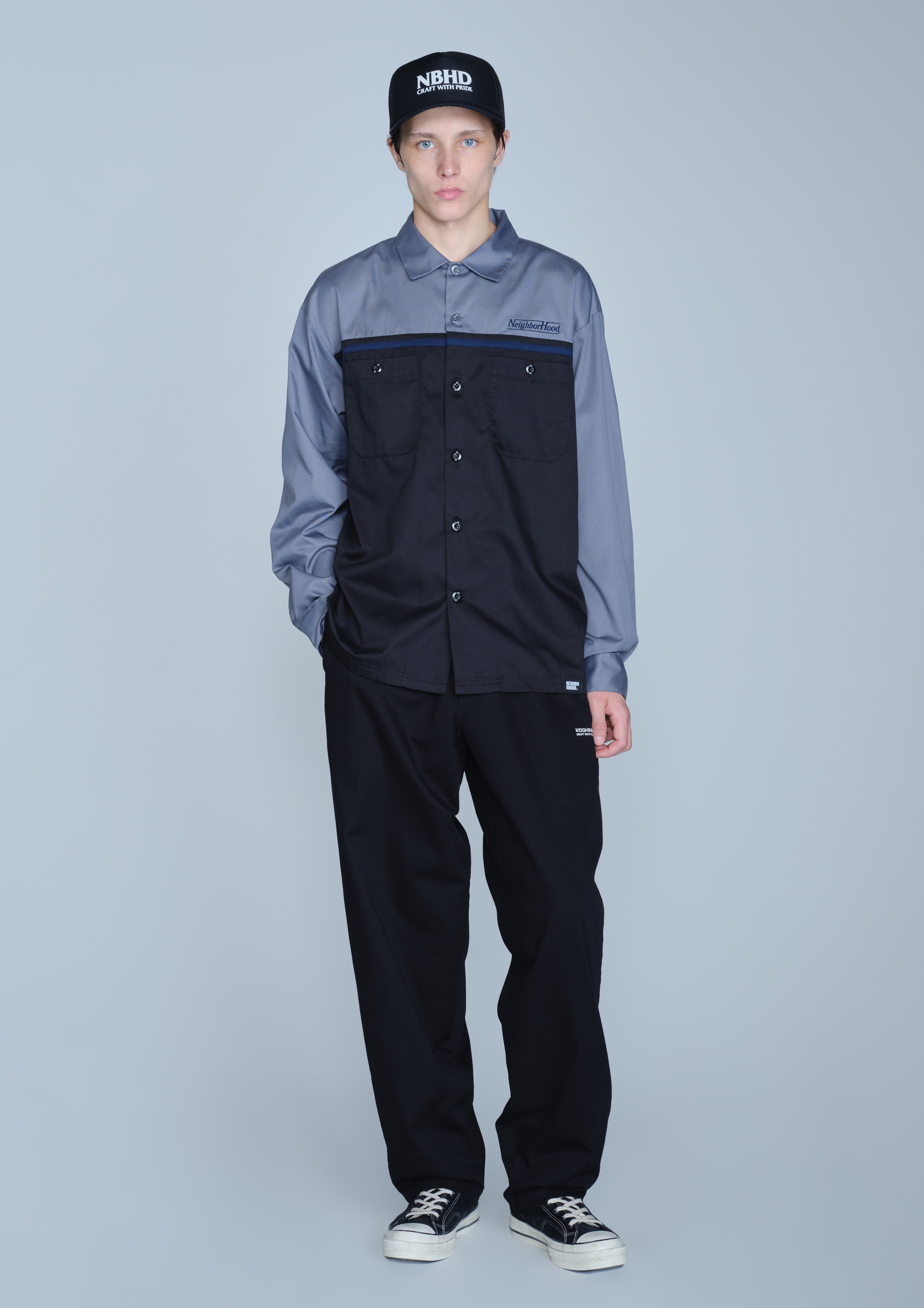 BICOLOR WORK SHIRT LS