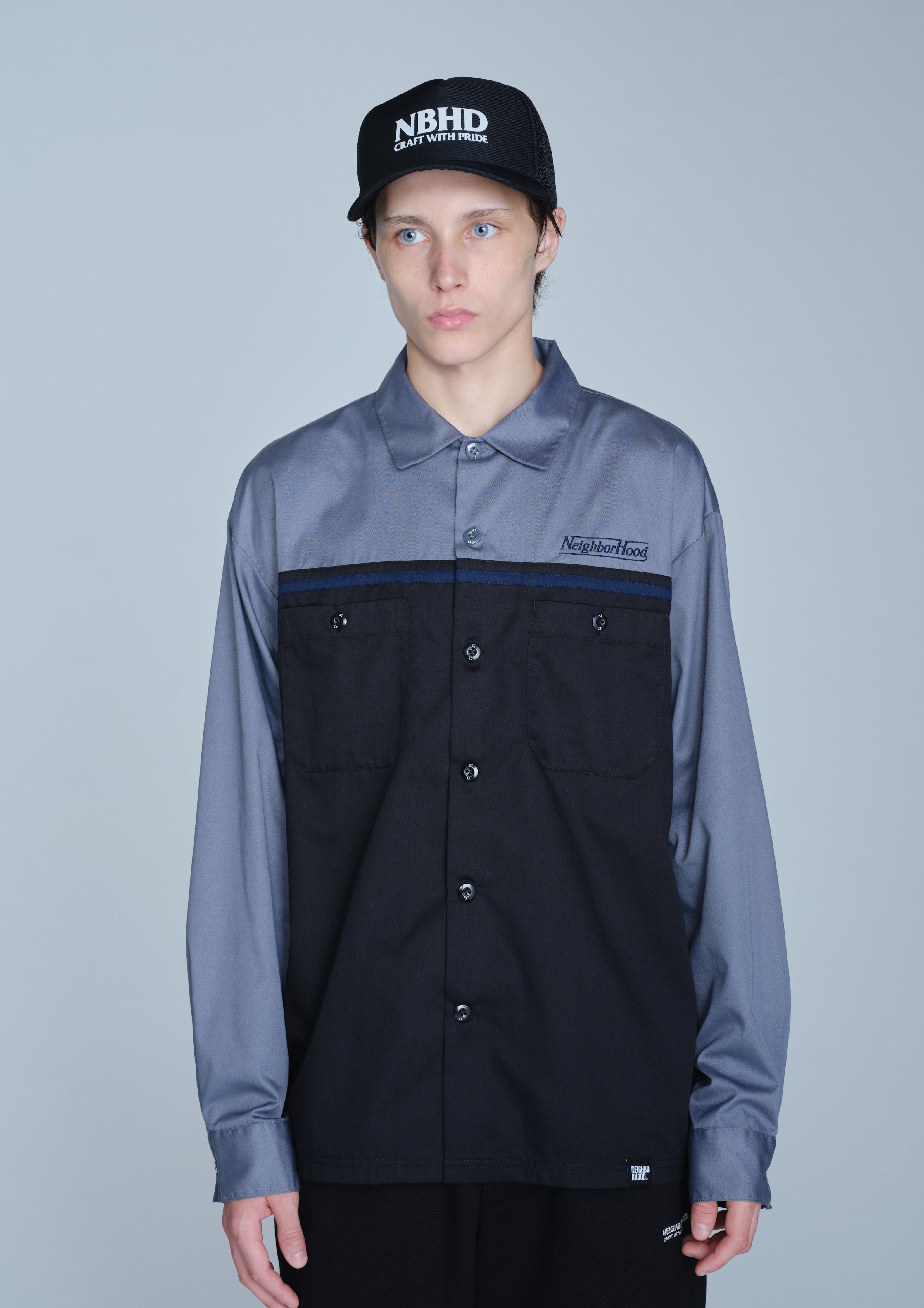 BICOLOR WORK SHIRT LS