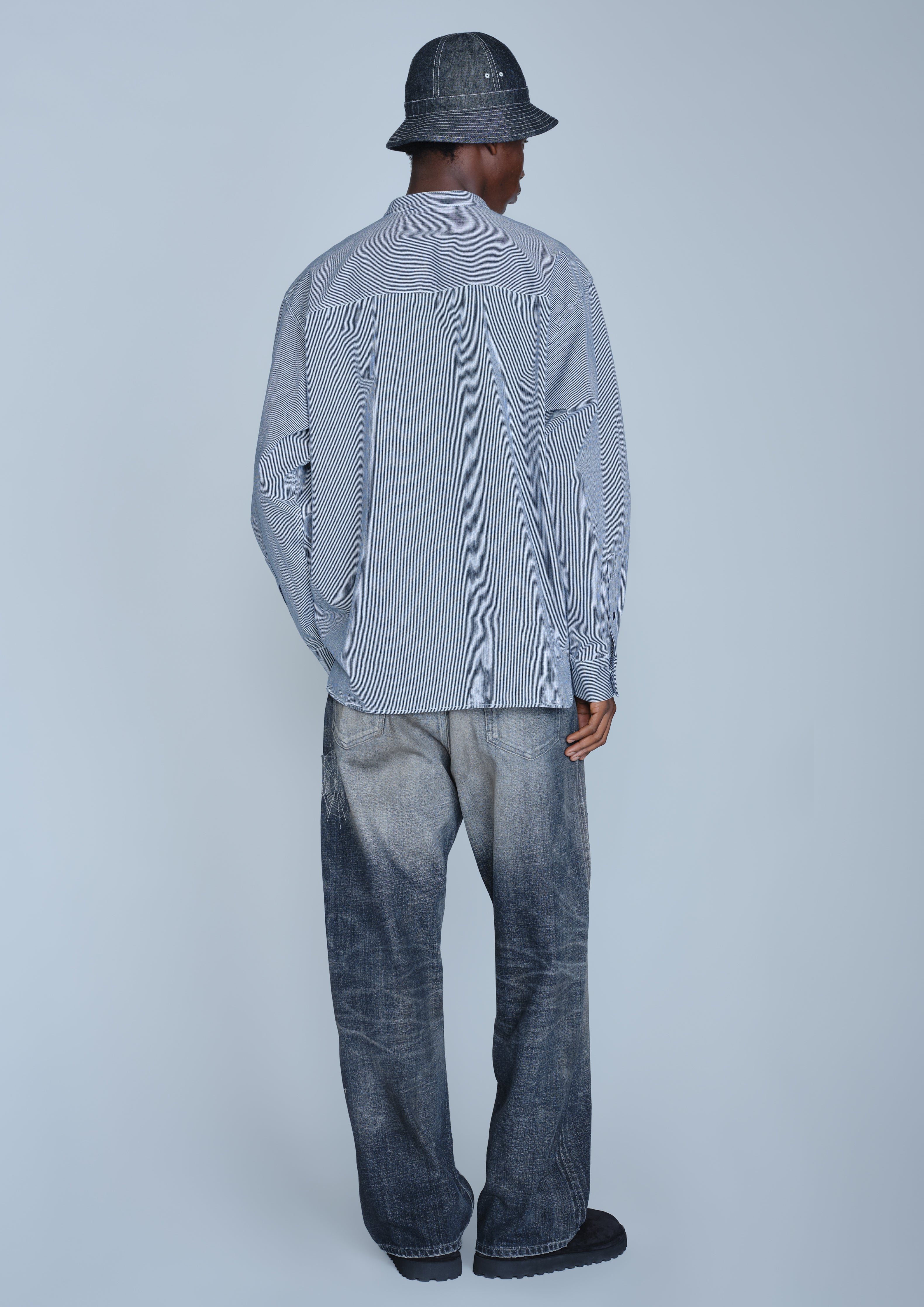 BAND COLLAR PO SHIRT LS