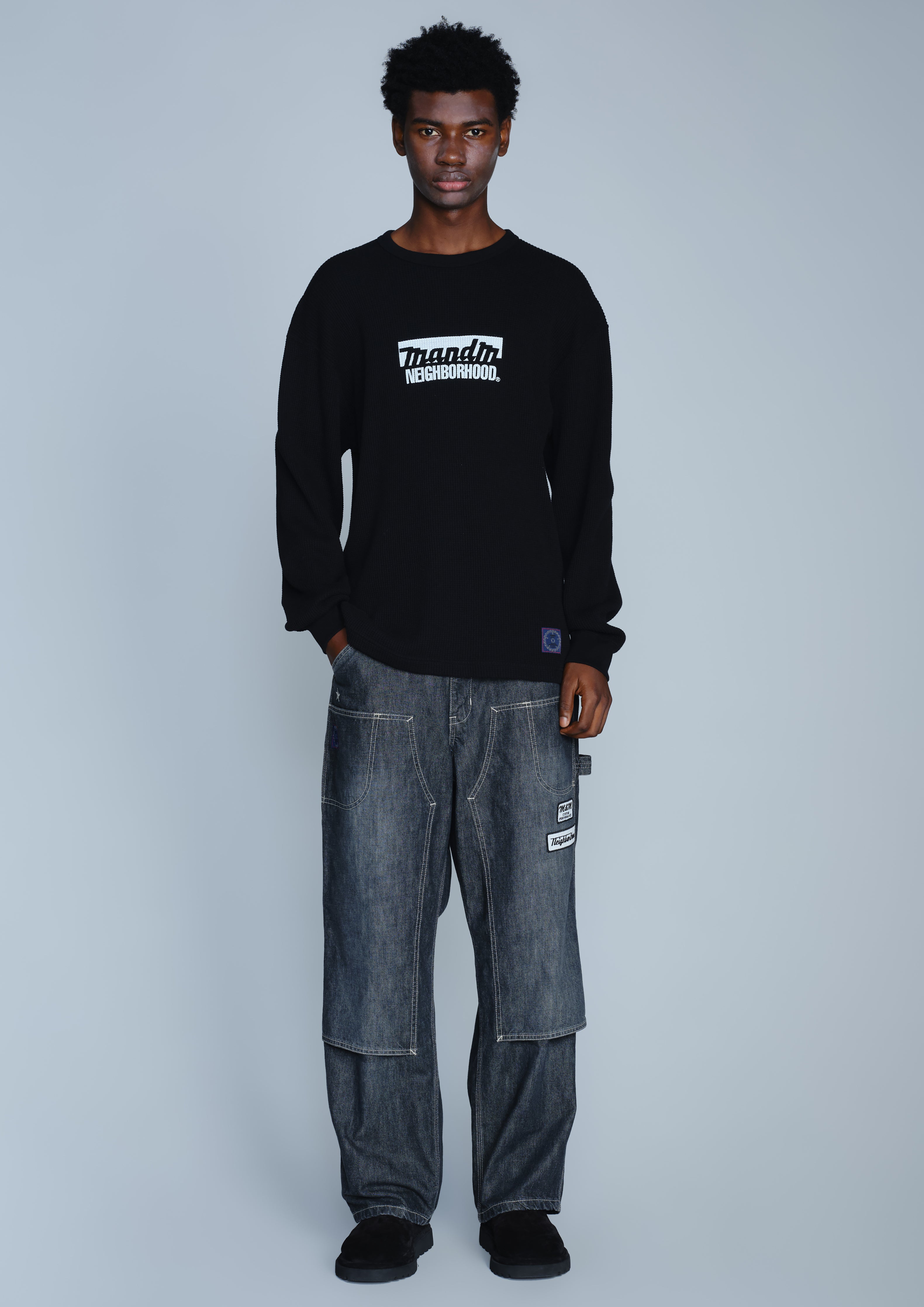 NH X M&M . WAFFLE FABRIC CREWNECK LS