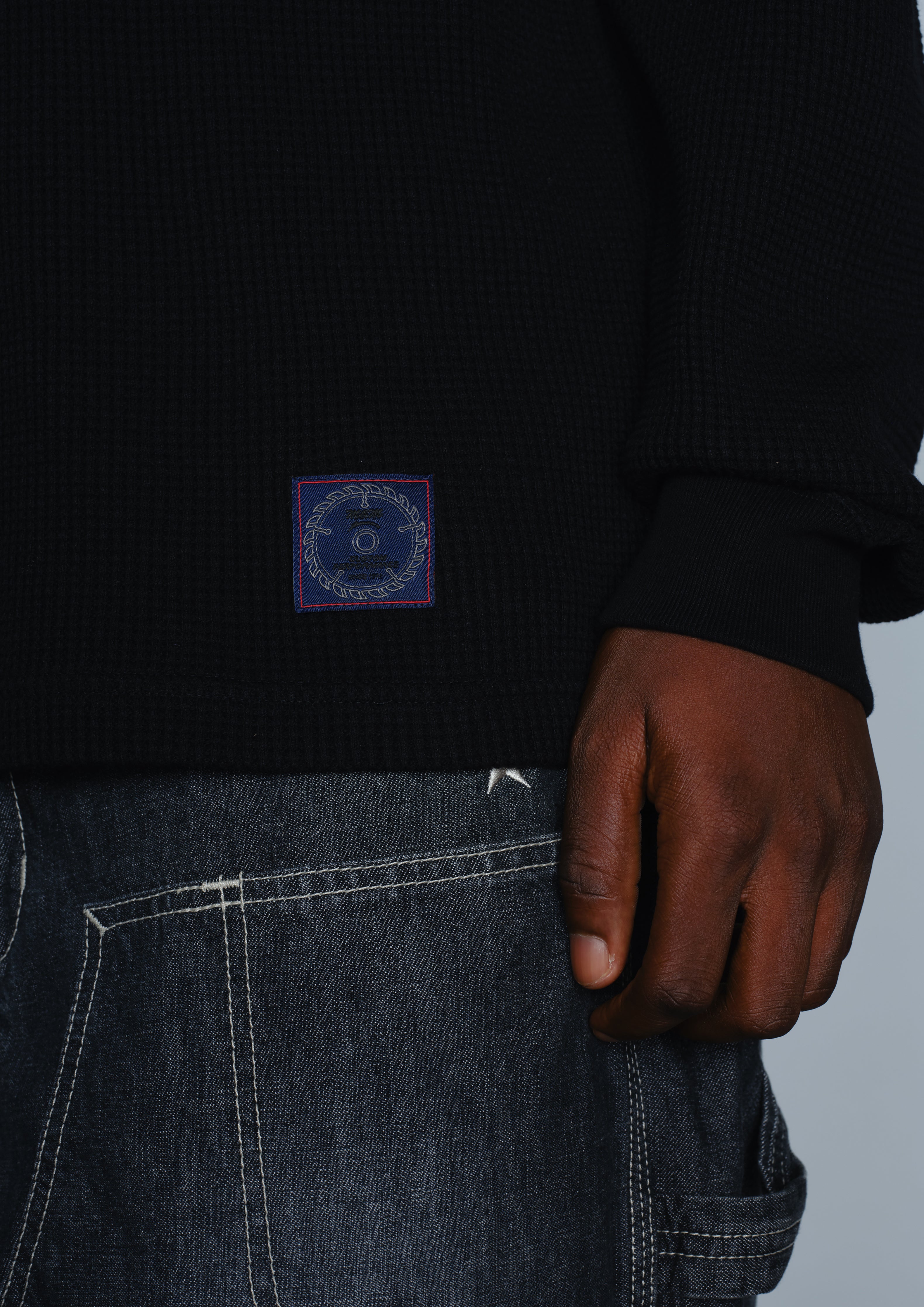 NH X M&M . WAFFLE FABRIC CREWNECK LS
