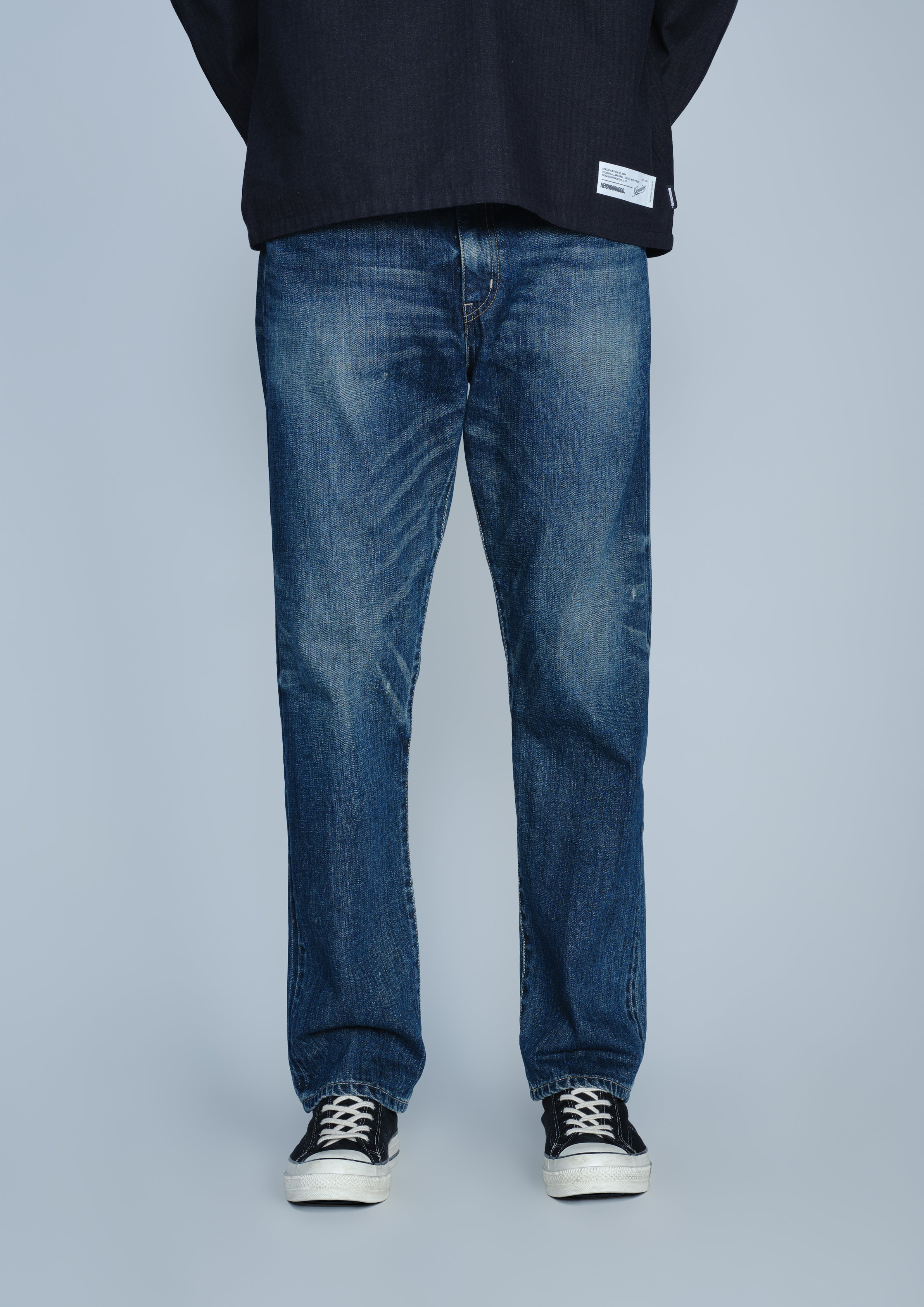 WASHED DENIM DP MID PANTS
