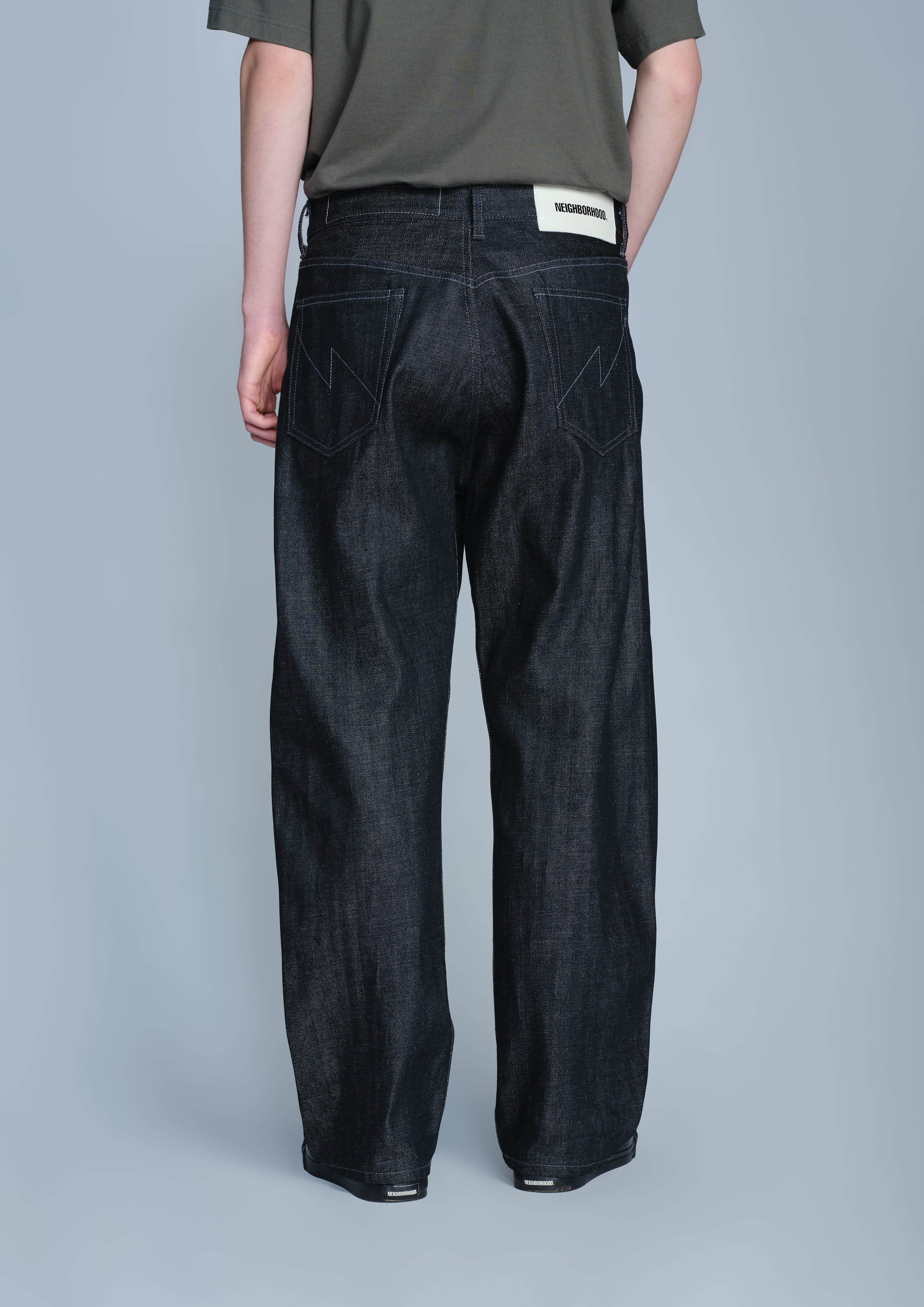 RIGID DENIM FULL CUT PANTS