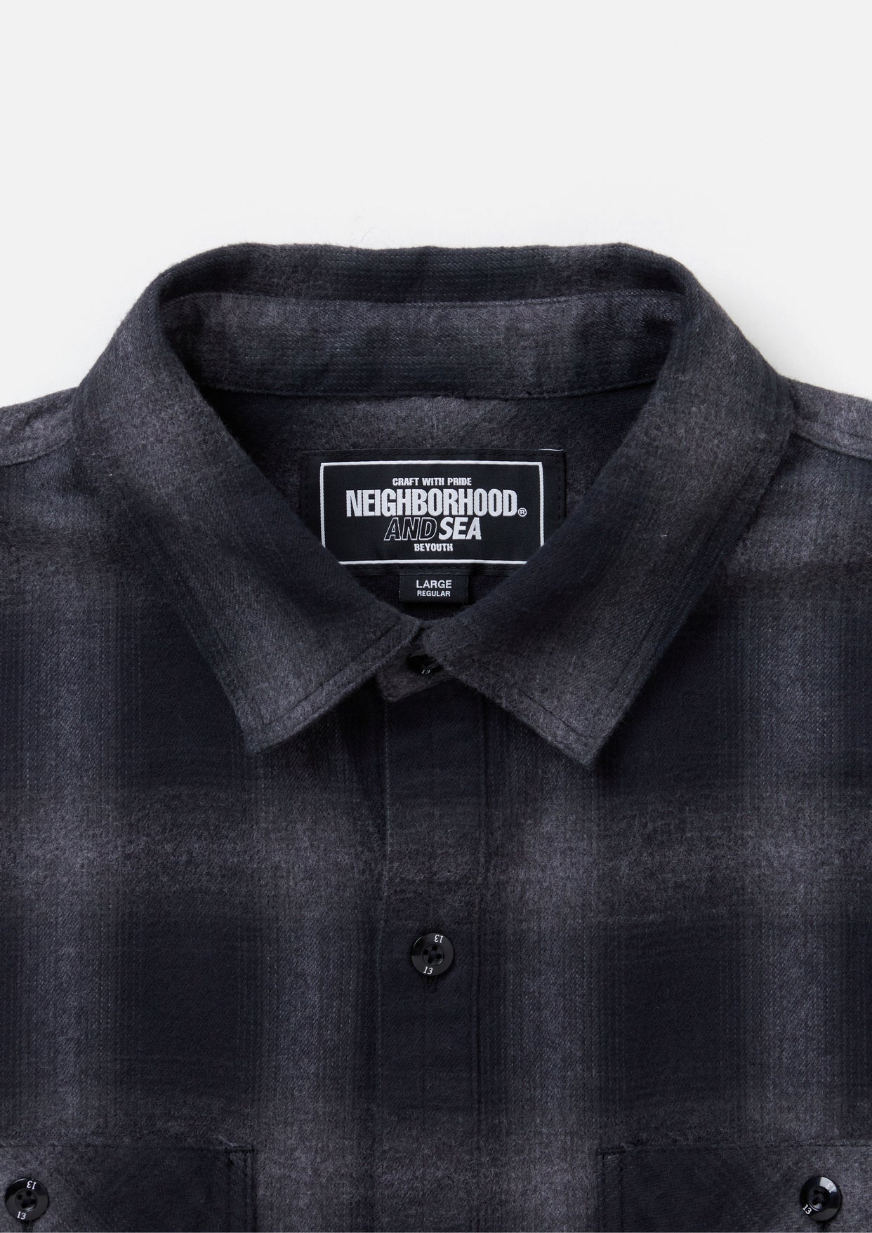 L NH X WIND AND SEA . OMBRE CHECK SHIRT | irai.co.id